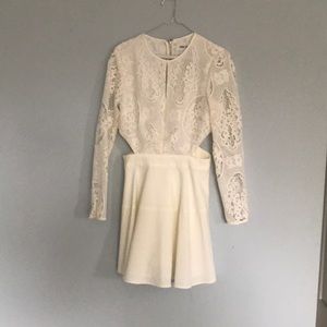 Line and Dot Cream Dress